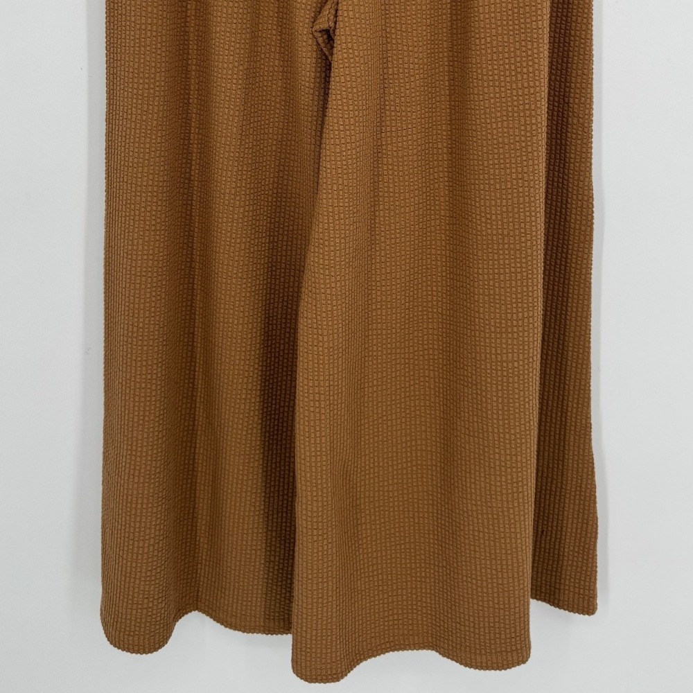 Lunya Organic Cotton Seersucker Drapey Wide Leg Pant Medium Brown Loungewear - Picture 8 of 11